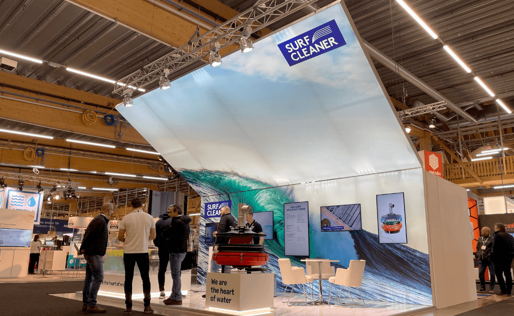 SurfCleaner exhibits their technology for removing floating pollution from water